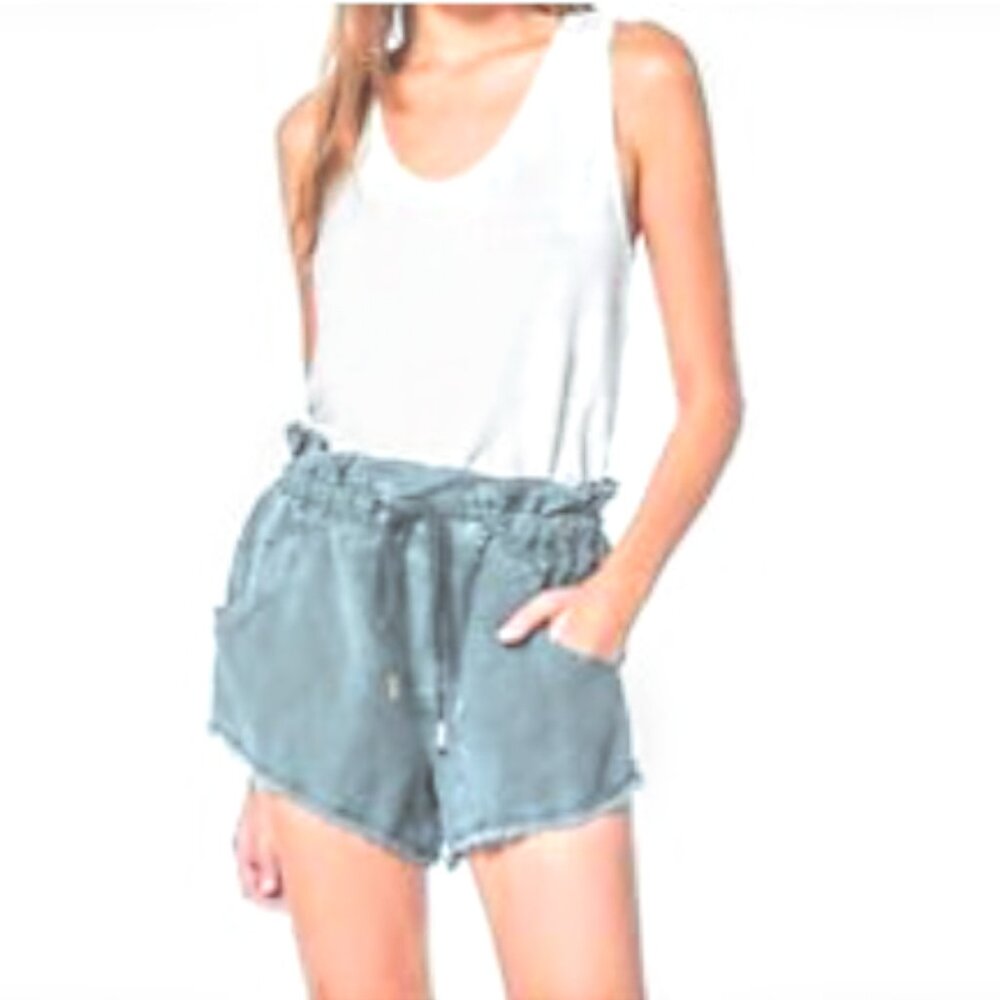 Brand New Young Fabulous & Broke YFB Linen Blend Drawstring Shorts